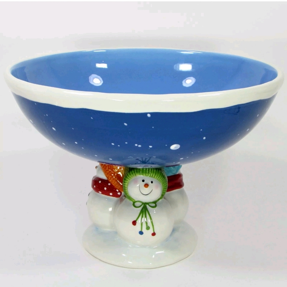 St Nicholas Square Snow Days Footed Bowl with Snowman Base